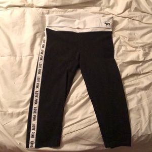 Capri leggings with fold over waist